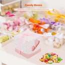 10pcs Double Hollow Heart Design Ribbon Candy Boxes Cut Wedding Party Favor G