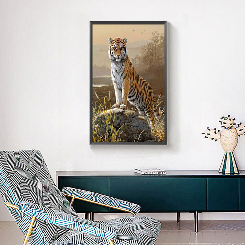 5D DIY Diamond Drawing Northeast Tiger Kits Full Round Drill Wall Decor Crafts
