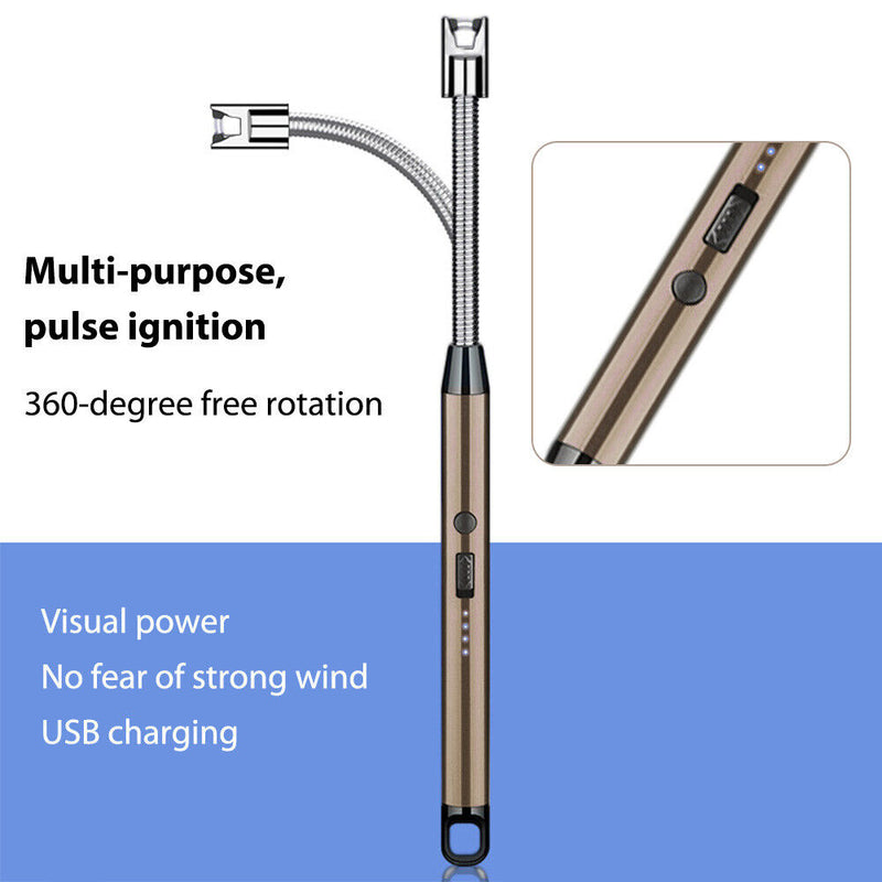 Windproof Electric Arc BBQ Lighter USB Plasma Ignition for Gas Stove BBQ Lighter