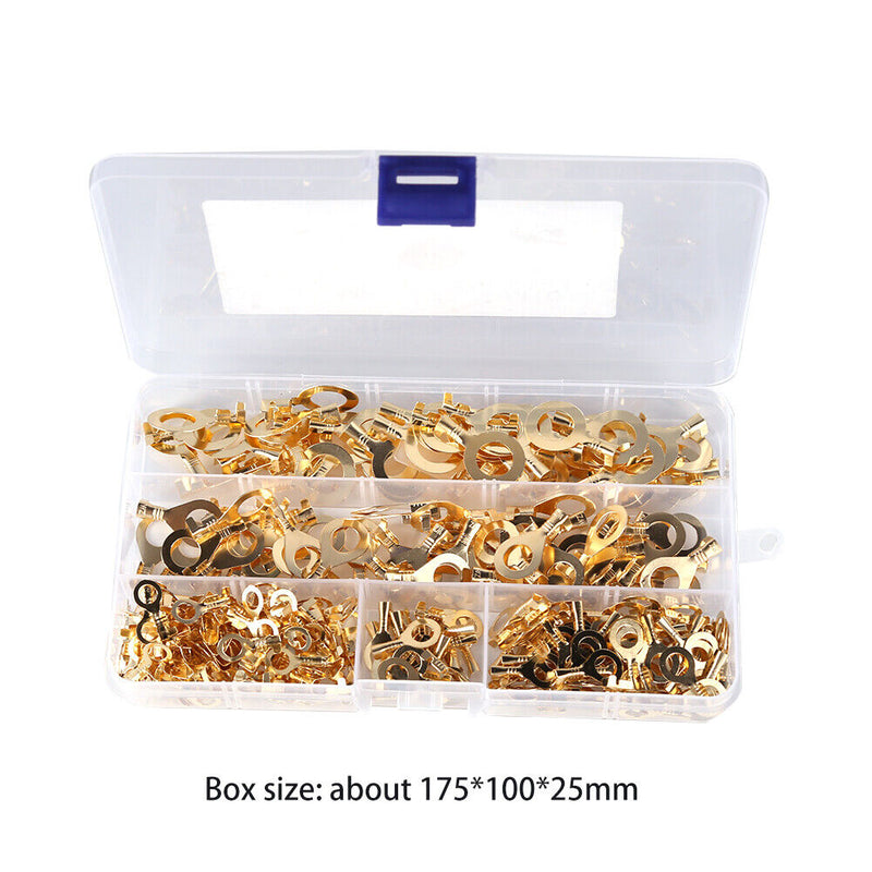 M5/M6/M8/M10 Copper Terminals Ring Lugs Wire Crimp Connector Kit (300pcs) Newly