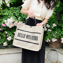 Fashion Simple Letters Women Linen Totes Handbags Casual Shopping Shoulder Bag