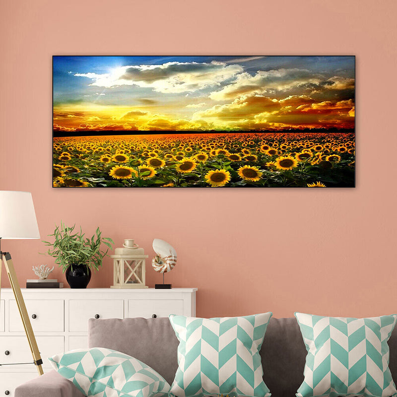 Sunset Sunflower Field Oil Paint By Numbers DIY Handpainted Home Decoration Gift