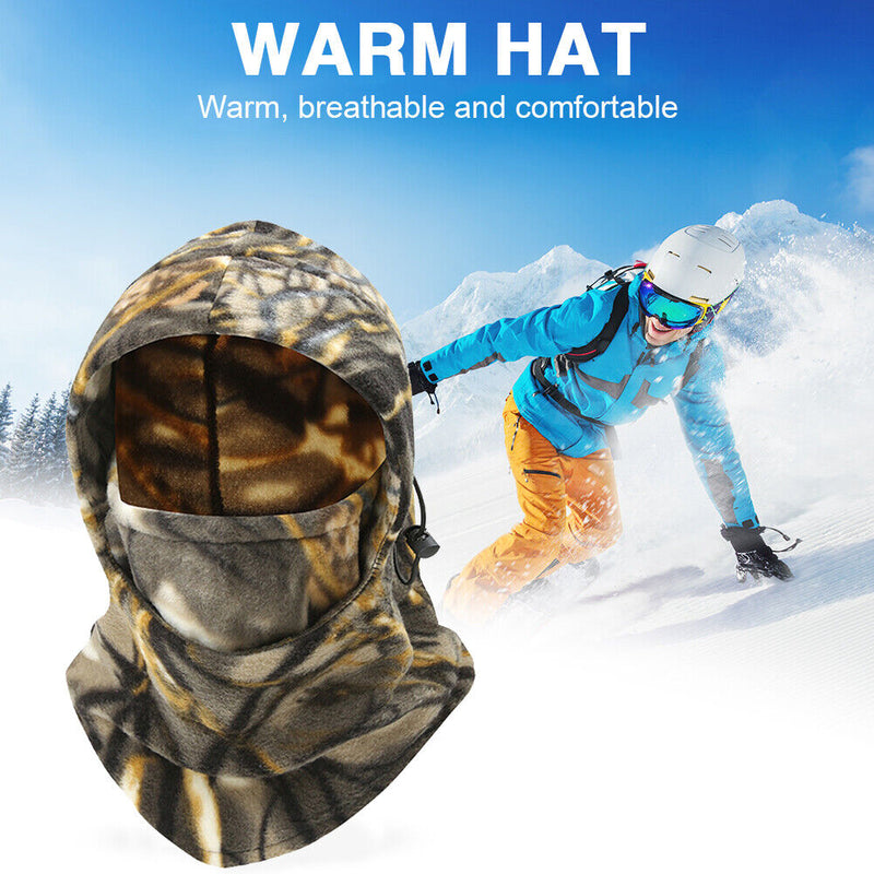 Winter Warm Cycling Fleece Hood Cap Windproof Face Neck Balaclava (Black)