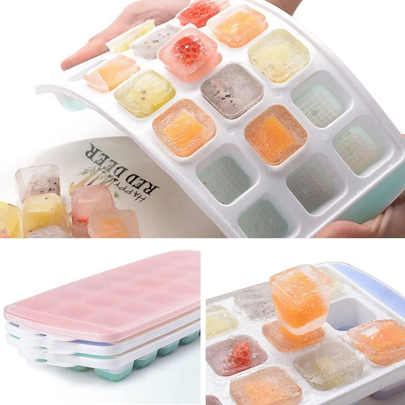 Ice Cube Trays - Easy Release 3 Pack Stackable Ice Molds BPA Free for Whiskey