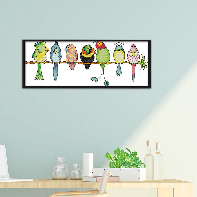14CT Stamped Cross Stitch Kits DIY Happy Printed Needlework Decor (K765) Newly