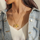 Women Girls Party Necklace Jewelry Fashion Heart Butterfly Diamond Photo Pend