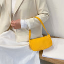 Fashion Nylon Underarm Tote Bag Women Solid Shoulder Small Hanbag (Yellow)