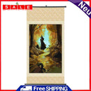 DIY Witch Hanging Frame Canvas Picture Scroll Poster Oil Painting for Bedroom