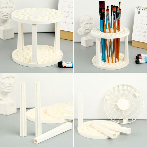 Art Supplies Multi Bin Paint Brush Pen Holder Round J4G8 PlasticL Drawing A9U5