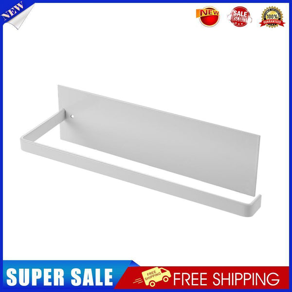 Kitchen Self-adhesive Roll Paper Holder Bathroom Towel Storage Rack (White)