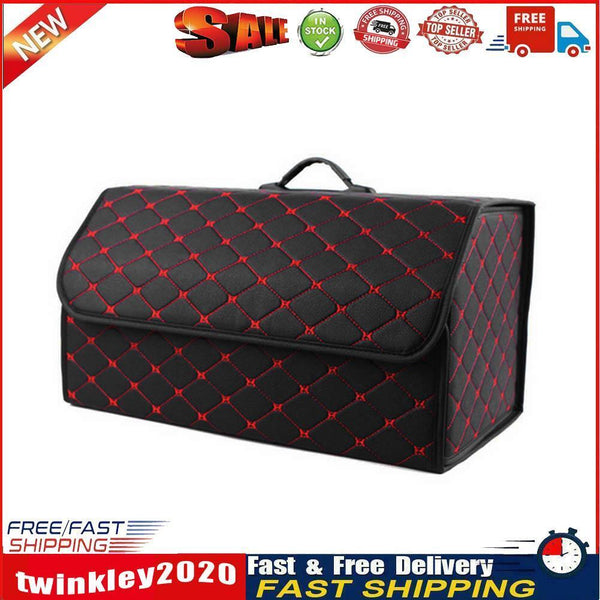 Car Trunk Organizer Auto Multiuse Tools Storage Bag (Large Black+Red Line) Newly