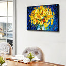 Yellow Flower Oil Paint By Numbers DIY Drawing Picture Kits Hand Painted Deco