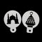8pcs Eid Mubarak Coffee Spray Stencils Cookie Pastry Cakes Molds Festival Partys