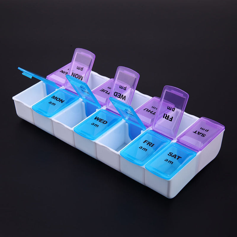 occitop 14 Slot 7-Day Pill Organization Box Weekly Case Travel Medicine