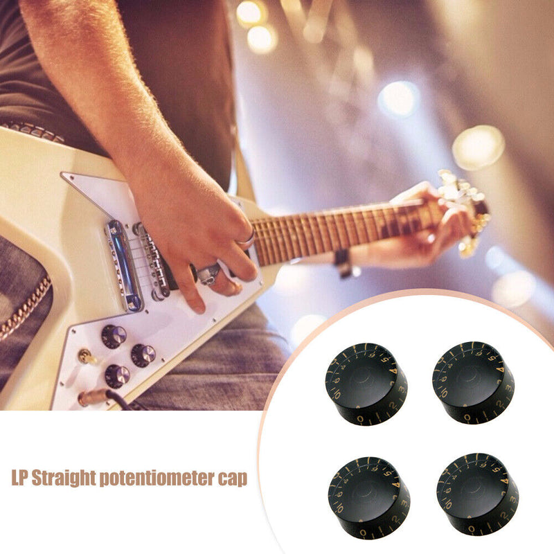 4pcs Musical Instrument Volume Tone Buttons Electric Guitar Knob Cap for EPI