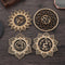 Wooden Wall Sign Flower Of Life Energy Mat Slice Wood Base Meditation Energy