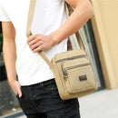 3pcs Men Canvas Zip Casual Travel Crossbody Shoulder Bag(Camel)