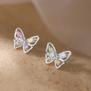 Fashion Crystal Colourful Butterfly Stone Stud Earrings Womens Jewellery Gifts&