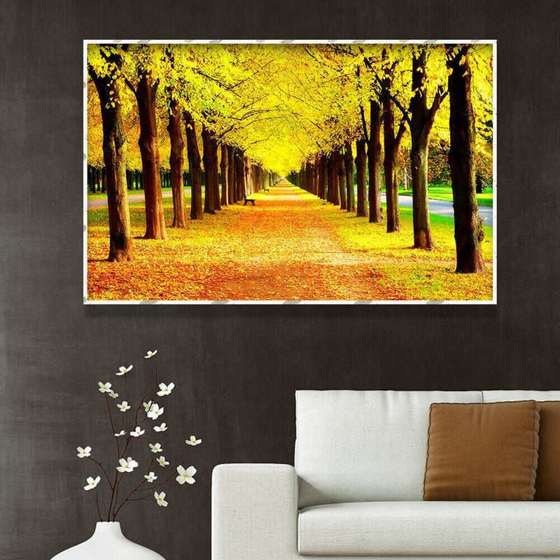 DIY Diamond Painting Full Round Drill Golden Boulevard Rhinestone Modern Craft