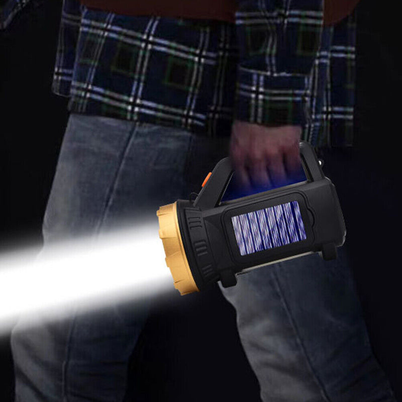 Powerful LED Solar Searchlight Portable Outdoor Camping Strong Flashlights Newly