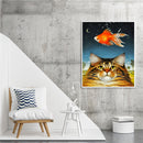 #A Cat Partial Oil Paint By Numbers Kit DIY Home Decoration Gift Wall Art Pict
