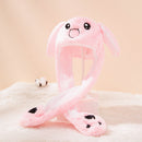 Cute Cartoon Plush Kid Rabbit Hat Moving Jumping up Bunny Ear Head Dress Bean