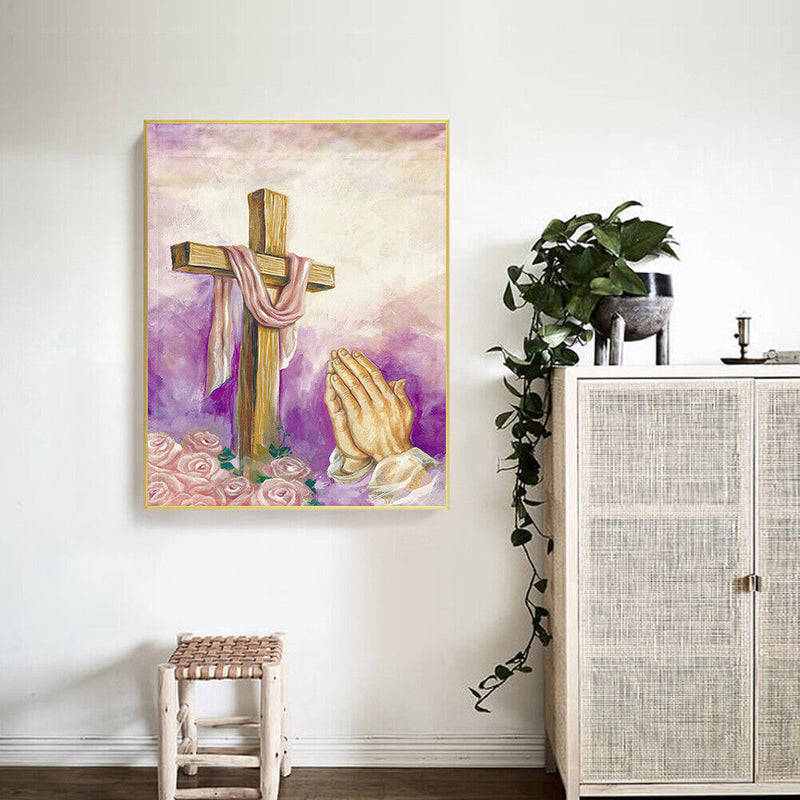 Abstract Cross Oil Paint By Numbers DIY Handpainted on Canvas Wall Art Pict