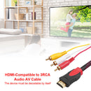 HDTV Male to 3RCA Audio Video AV Cable Cord Adapter Or TV Set-Box DVD Laptop