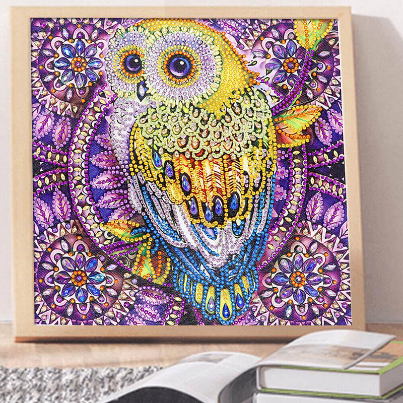 5D DIY Special Shaped Diamond Painting Owl Cross Stitch Mosaic Kit (R113)