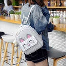 4pcs Women PU Rabbit Ear Backpack Shoulder Bag Handbag Clutch Bag(Grey)