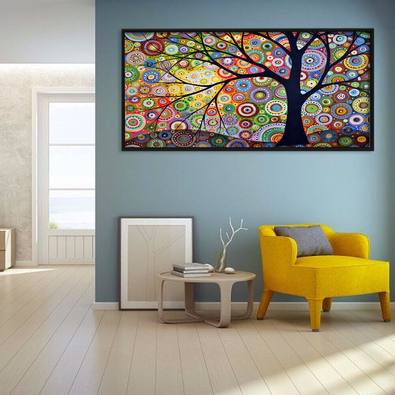 5D Art Diamond Painting DIY Full Round Drill Colorful Tree Mosaic Kit Pictu