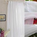 2pcs Solid White Yarn Curtain Window Tulle Curtains for Living Room