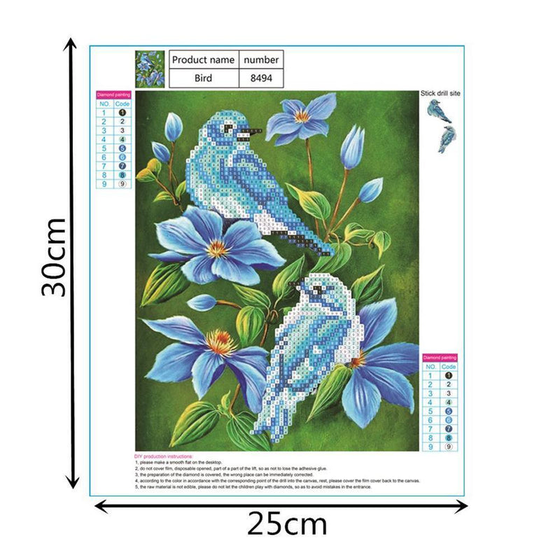 Seawang Birds Diamond Round Painting DIY Embroidery Blankets Cross Stitch-Home Decor