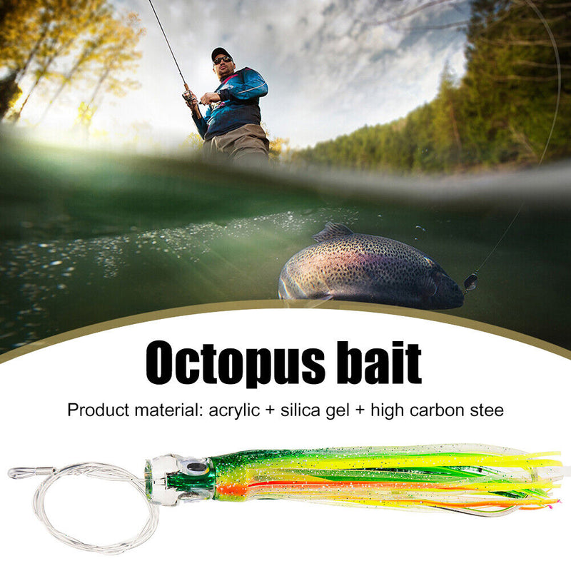 6pcs 6.5 Inch Acrylic Octopus Fishing Baits Freshwater Sea Fishing Crankbait