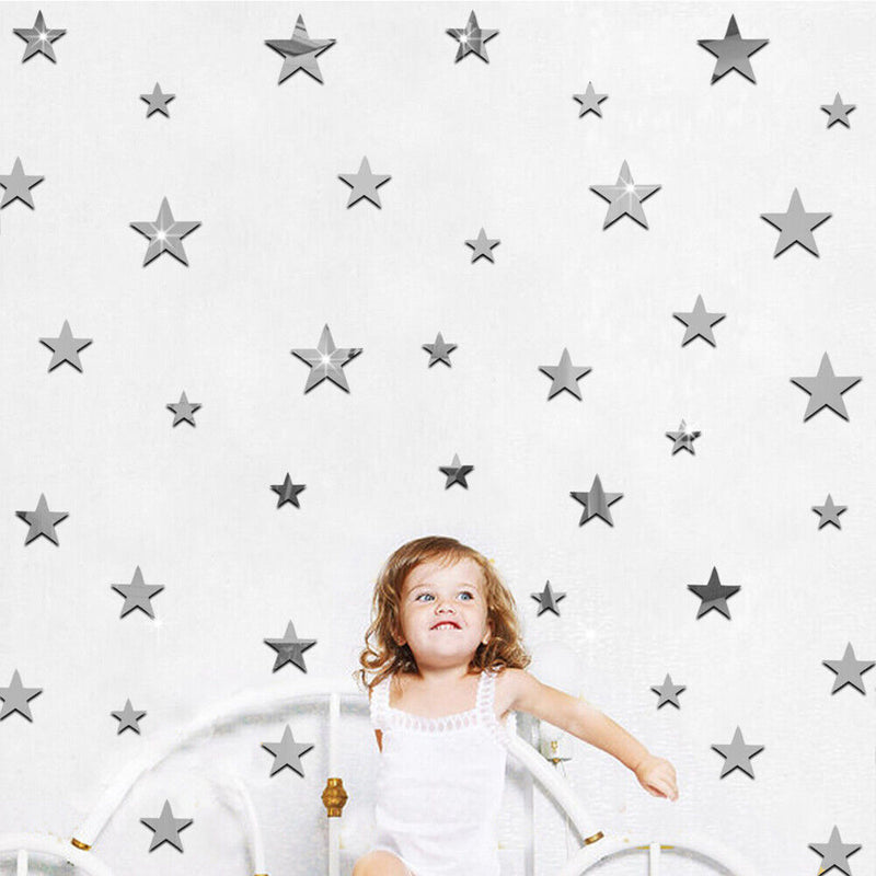 20pcs Cartoon Star Removable Mirrors Wall Stickers Children Room Wall Decor