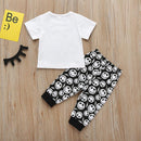 2pcs/set Baby Boys O-neck Halloween Cute Print Short Sleeve Tops+Pants Suits