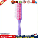 9 Rows Styling Brush Straight Curly Hair Detangling Massage Comb (Purple) Newly