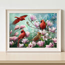 DIY Oil Painting By Number Kit Flowers Birds Hand Painted Craft Drawing