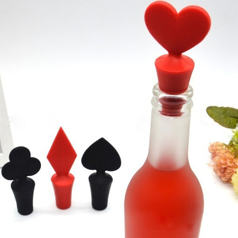 Wine Keeper Plug Sealer Poker Shaped Wine Stoppers Red Wine Bottle Cap Silicone