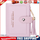 Folded Women Tassels PU Leather Handbag Hasp Small Wallet Purse(Purple)