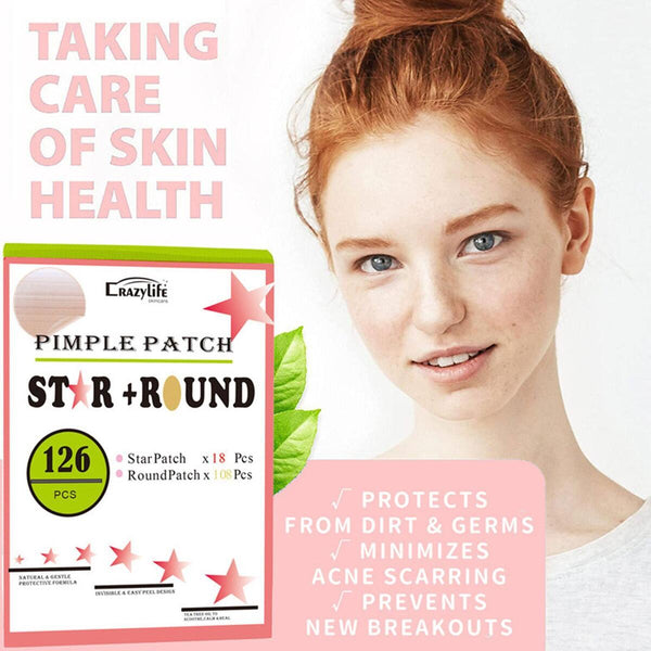 Stars Round Face Hydrocolloid Pimple Patches 126Pcs#