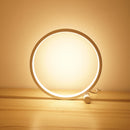 LED Table Lamp Round Acrylic Desk Lamp Circular Bedside Night Light (White)