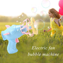 Electric Fan Bubble Gun Toys Durable Innovative Blower Design Toys (Blue)