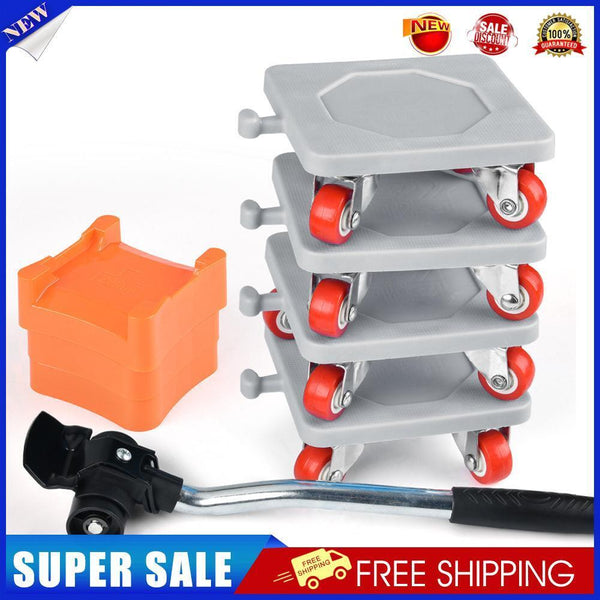 Household Transport Heavy Furniture Mover Wheeled Rollers Bar (Grey)