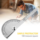 180 Degree Stainless Steel Protractor Angle Finder Rotary Measuring Ruler Newly