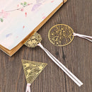 Cute Apricot Stationery Book Holder Tassel Chinese Style Leaf Metal Bookmark