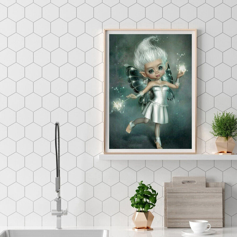 5D DIY Diamond Painting Kits Full Square Drill Winged Elf Mosaic Wall Picture