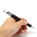 Multi-function Ballpoint Pen Phone Bracket Screwdriver Level Ruler (Black) Newly