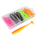 50pcs T Tail Soft Lures Artificial Fishing Bait for Freshwater (6cm 1.5G)