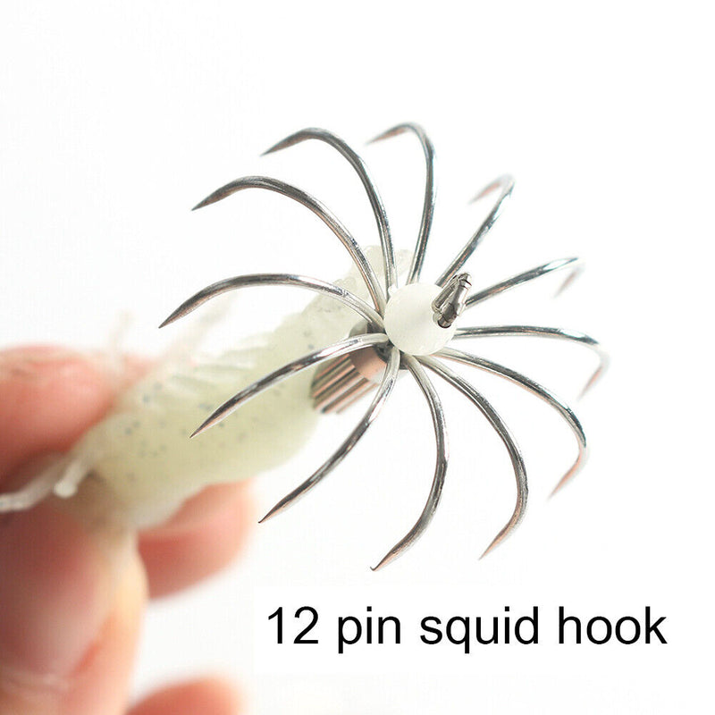 4g Luminous Blowing Squid Fishing Lures Jig Hook Artificial Crankbait Soft